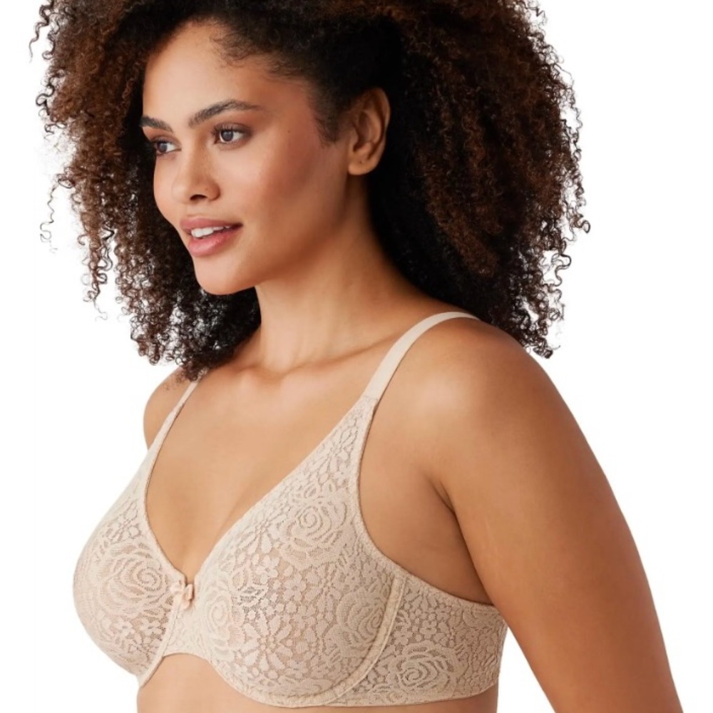NWT Wacoal Halo Lace Full Coverage Convertible Bra - Toast-Nude 36DDD - Picture 3 of 6